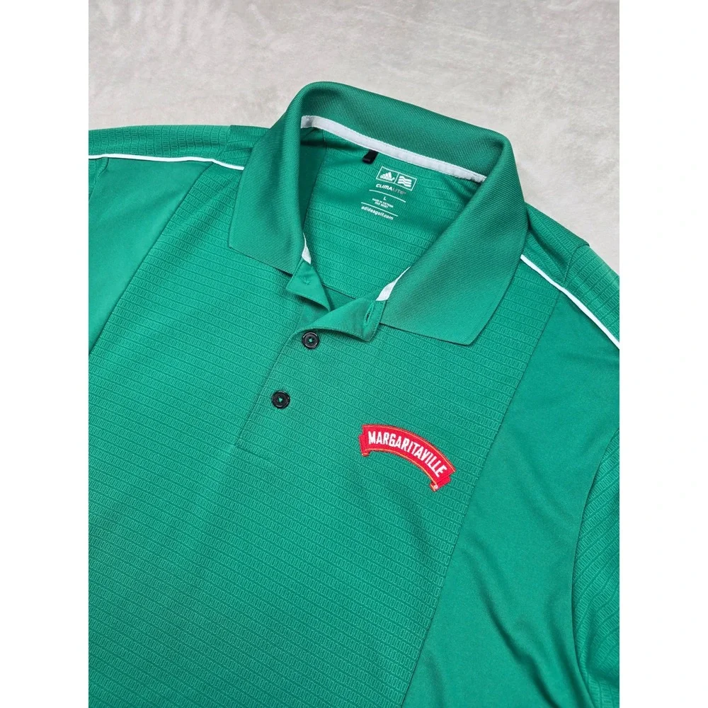 Adidas‎ Margaritaville Polo Shirt Mens Large Green Polyester Golf Climalite